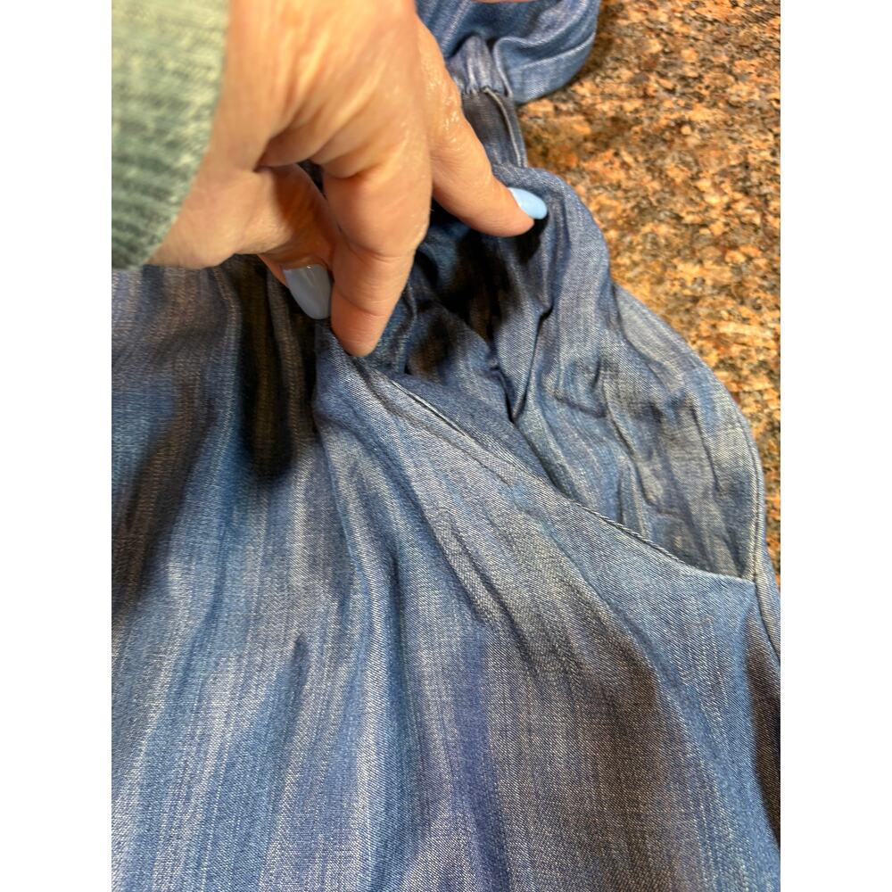 Standards & Practices Plus Size V-Neck A-Line Tencel Denim Maxi Dress Size 2X - Picture 6 of 16